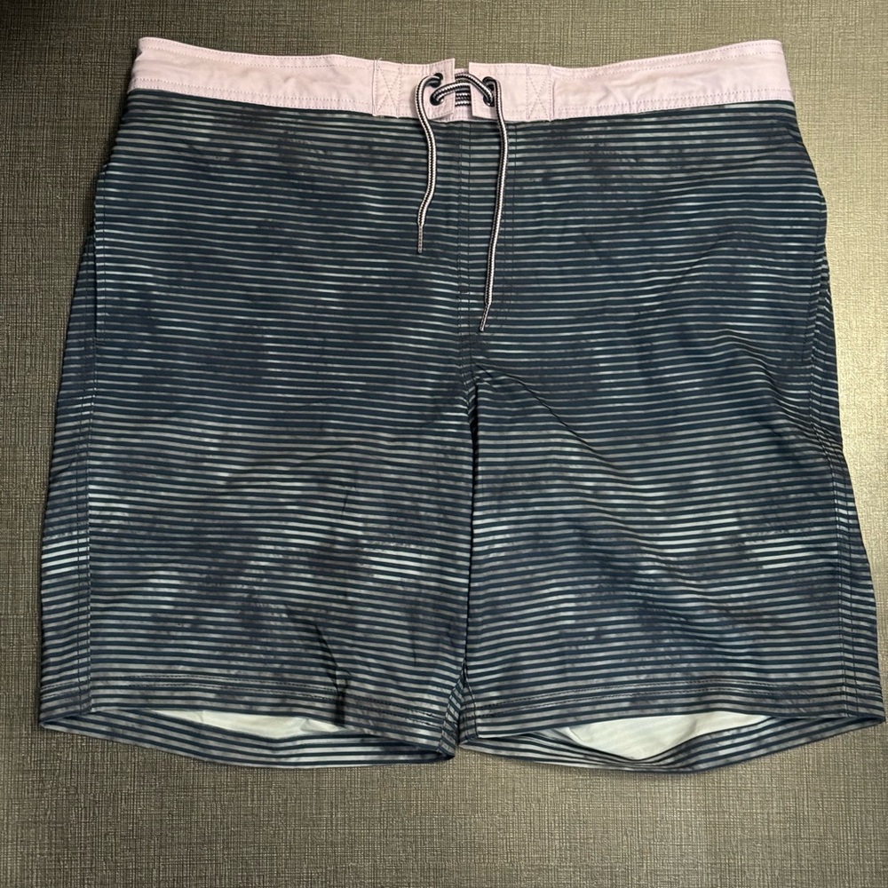George Men's Swim Shorts - Purple & Blue Stripes